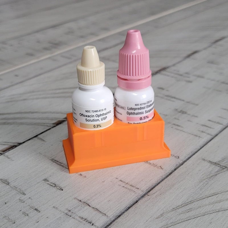 Znet3D Eye Drop Bottle Organizer, 2-Slot Stand (Orange) - Image 4